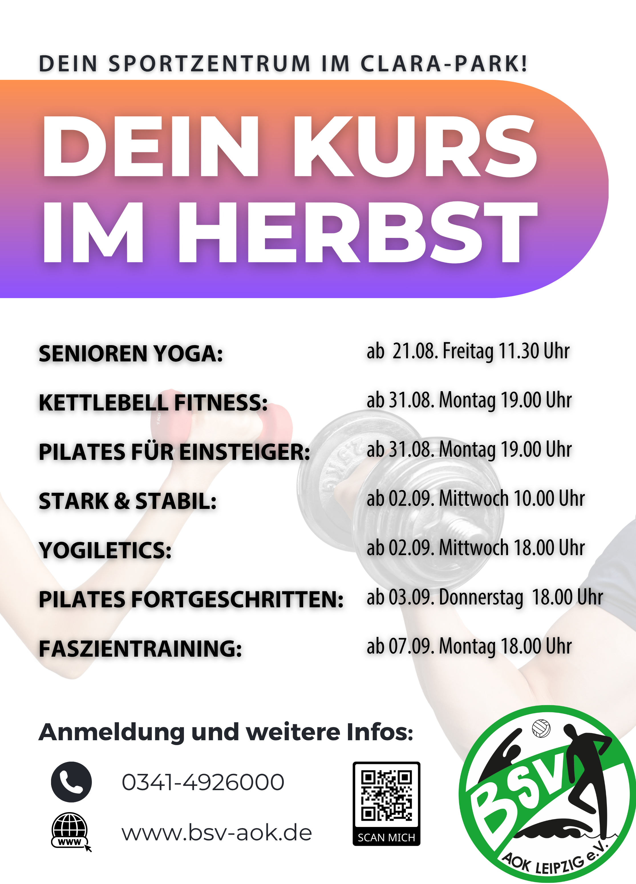 Neue Kurse ab Ende August